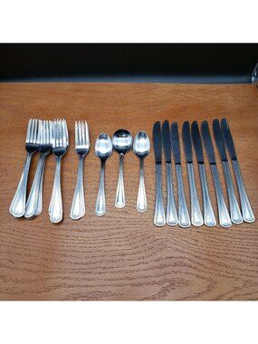 Pebbles Superior Stainless Flatware Lot 25 Pc Forks Knives Spoons Replacement